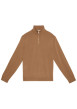 Thumbnail Pull en laine camel uni avec une coupe droite et un col camionneur
