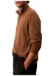 Thumbnail Pull en laine camel uni avec une coupe droite et un col camionneur - Image 4