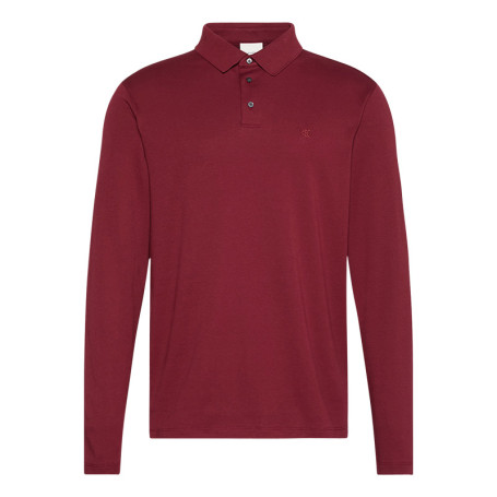Polo en coton bordeaux uni coupe ajustée et un...