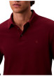 Thumbnail Polo en coton bordeaux uni coupe ajustée et un col à revers boutonné - Image 5