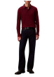 Thumbnail Polo en coton bordeaux uni coupe ajustée et un col à revers boutonné - Image 6