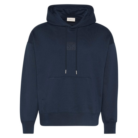 Sweat en coton mélangé marine uni coupe ajustée...