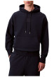 Thumbnail Sweat en coton mélangé marine uni coupe ajustée col à capuche - Image 2