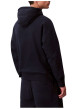 Thumbnail Sweat en coton mélangé marine uni coupe ajustée col à capuche - Image 3