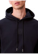 Thumbnail Sweat en coton mélangé marine uni coupe ajustée col à capuche - Image 4