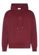 Thumbnail Sweat en coton mélangé bordeaux uni coupe ajustée col à capuche