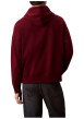 Thumbnail Sweat en coton mélangé bordeaux uni coupe ajustée col à capuche - Image 3