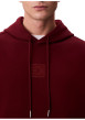 Thumbnail Sweat en coton mélangé bordeaux uni coupe ajustée col à capuche - Image 4