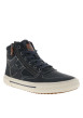 Thumbnail Sneakers bleu marine à talon plat avec des lacets et un zip latéral - Image 9