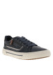Thumbnail Tennis bleu marine à talon plat avec des lacets et un zip latéral - Image 3