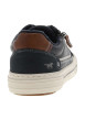 Thumbnail Tennis bleu marine à talon plat avec des lacets et un zip latéral - Image 6