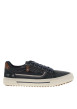 Thumbnail Tennis bleu marine à talon plat avec des lacets et un zip latéral - Image 2