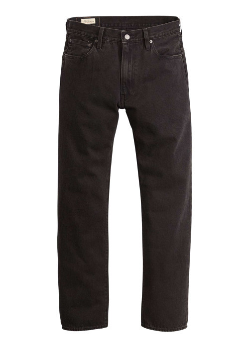 Jean 555® Relaxed Straight en coton noir uni pourvu d'une coupe droite