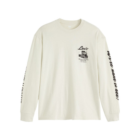 Pull en coton écru orné d'un imprimé camionneur...