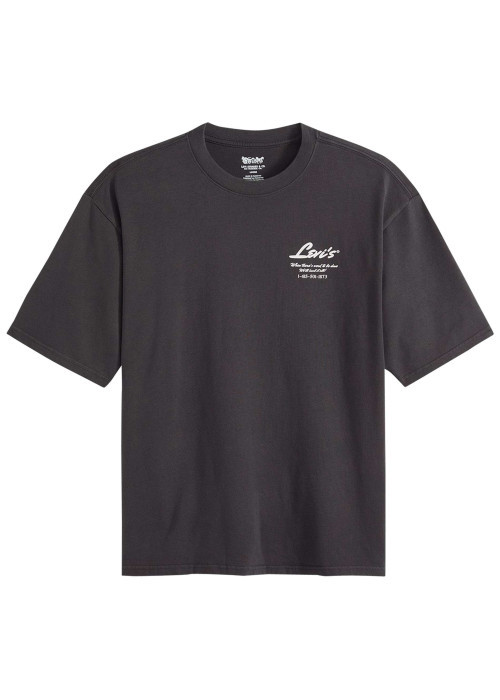 T-shirt en coton anthracite orné d'un imprimé camions et pourvu d'un col rond