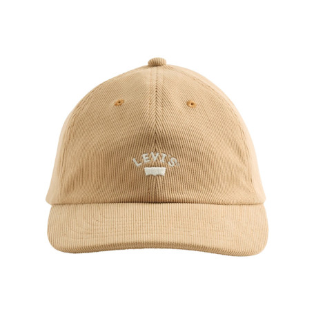 Casquette beige unie en velours côtelé pourvue...