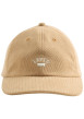 Thumbnail Casquette beige unie en velours côtelé pourvue du logo de la marque