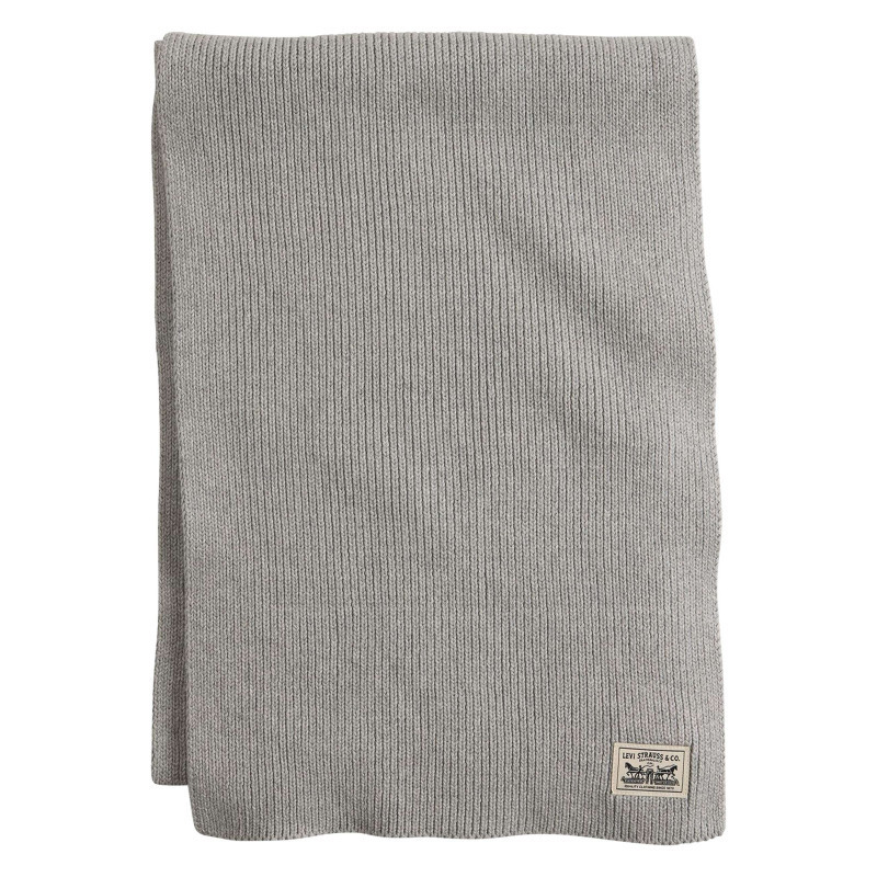 Levi's® Acc. - écharpe En Coton Gris Côtelée Pourvue Du Patch De La Marque - Grise