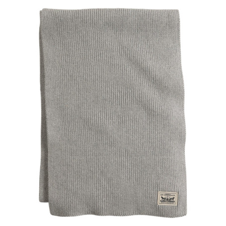 Écharpe en coton gris côtelée pourvue du patch...