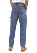 Thumbnail Jean en coton bleu délavé avec une coupe droite et de multiples poches - Image 2