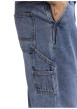 Thumbnail Jean en coton bleu délavé avec une coupe droite et de multiples poches - Image 3