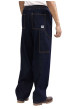Thumbnail Jean en coton bleu indigo uni avec une coupe ample et une taille élastiquée - Image 2