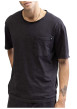 Thumbnail T-shirt en coton anthracite légèrement délavé avec un col rond