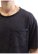 Thumbnail T-shirt en coton anthracite légèrement délavé avec un col rond - Image 3