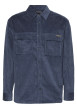 Thumbnail Chemise en coton bleu gris en velours avec une coupe droite et un col à revers