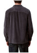 Thumbnail Chemise en coton bleu gris en velours avec une coupe droite et un col à revers - Image 3