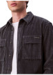Thumbnail Chemise en coton bleu gris en velours avec une coupe droite et un col à revers - Image 6