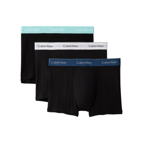 Lot de 3 boxers en coton noirs unis avec bandes...