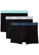 Thumbnail Lot de 3 boxers en coton noirs unis avec bandes élastiquées multicolores