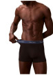 Thumbnail Lot de 3 boxers en coton noirs unis avec bandes élastiquées multicolores - Image 4