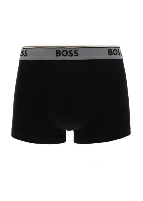 Lot de 3 boxers noirs bicolores en coton avec des logos imprimés