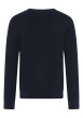 Thumbnail Pull en coton marine uni coupe ajustée col rond maille effet gaufré - Image 2