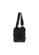 Thumbnail Sacoche noire unie en simili cuir avec logos blancs et zips chromés - Image 3