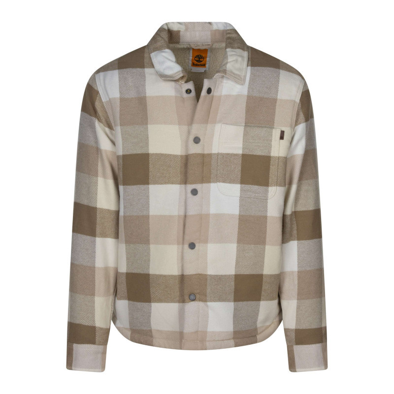 Timberland - Surchemise En Coton Beige à Carreaux Avec Une Coupe Droite Et Un Col à Rabats - Beige Timberland - Surchemise En Coton Beige à Carreaux Avec Une Coupe Droite Et Un Col à Rabats - Beige