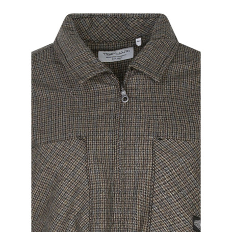 Chemise grise à carreaux coupe ample col à...
