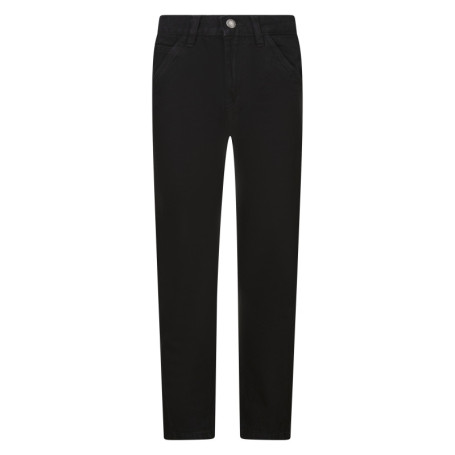 Jean en coton noir uni coupe slim avec des...