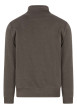 Thumbnail Sweat zippé taupe uni coupe ajustée col montant avec un logo brodé - Image 2