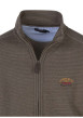 Thumbnail Sweat zippé taupe uni coupe ajustée col montant avec un logo brodé - Image 3