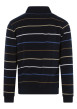 Thumbnail Sweat marine rayé coupe ajustée col camionneur avec une fermeture zippée - Image 2