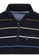 Thumbnail Sweat marine rayé coupe ajustée col camionneur avec une fermeture zippée - Image 3
