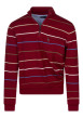 Thumbnail Sweat rouge rayé coupe ajustée col camionneur avec une poche raglan zippée
