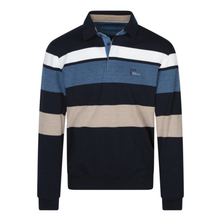 Polo marine rayé coupe ajustée col polo et à...