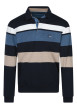 Thumbnail Polo marine rayé coupe ajustée col polo et à manches longues