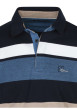 Thumbnail Polo marine rayé coupe ajustée col polo et à manches longues - Image 3