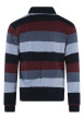 Thumbnail Sweat bordeaux rayé coupe ajustée col polo avec un logo brodé - Image 2