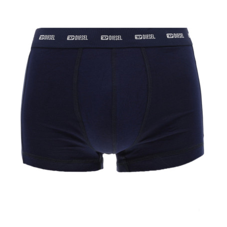 Lot de 3 boxers en coton marine et noir unis...